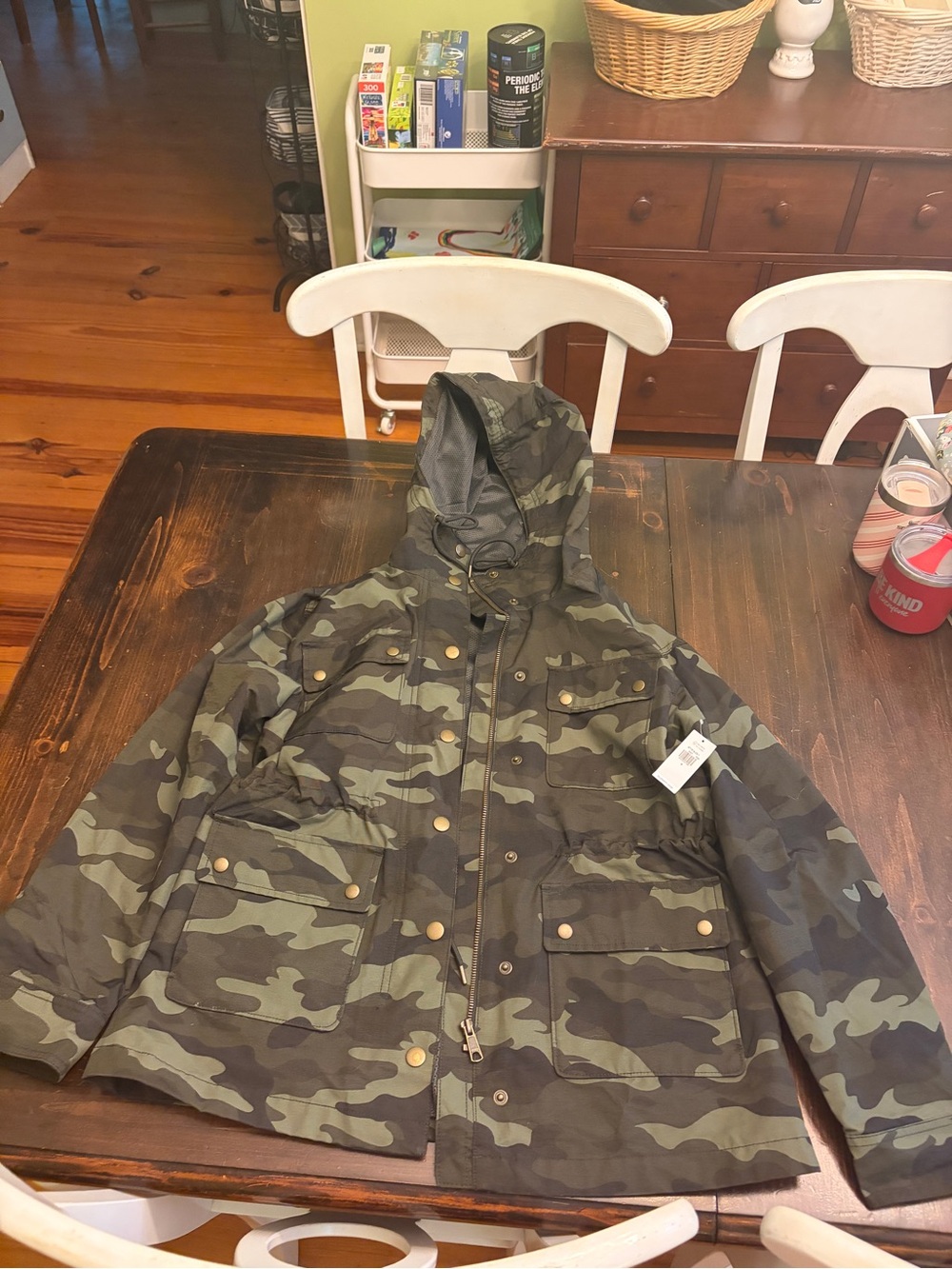 Old Navy Hooded Utility Jacket - Green Camouflage